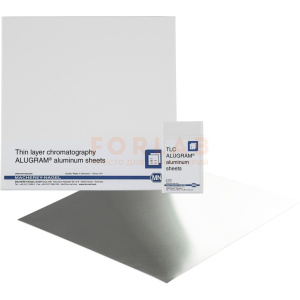 Алюмінієві пластини з целюлозним шаром ALUGRAM® CEL 300/UV 254, 200 х 200 мм, товщина шару 0,1 мм (25 шт/паков)